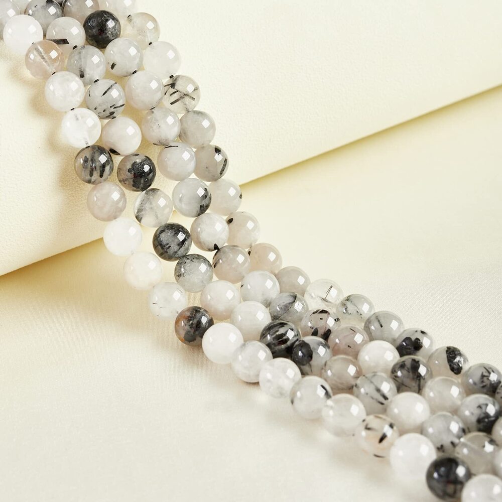 6386 35pcs 10mm Natural Tourmaline Quartz Beads Gemstone Beads Round Loose